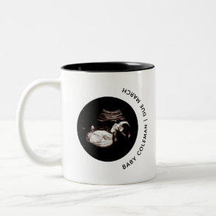 Tasse 2 Couleurs Faire-part de grossesse Sonogramme photo