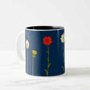 Tasse 2 Couleurs Faisanteries, pavots, pandelions et champignons