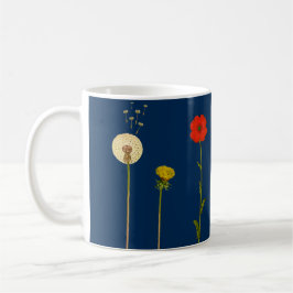 Tasse 2 Couleurs Faisanteries, pavots, pandelions et champignons