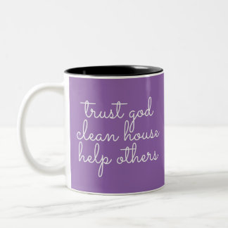 Tasse 2 Couleurs Faites confiance à Dieu, Propre Maison Aidez les a