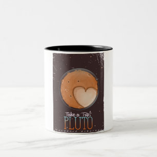 Tasse 2 Couleurs Faites un voyage ! Affiche de voyage sur Pluton