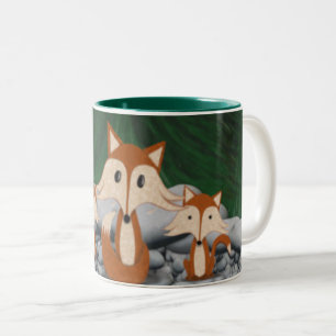 Tasse 2 Couleurs Famille adorable de renards