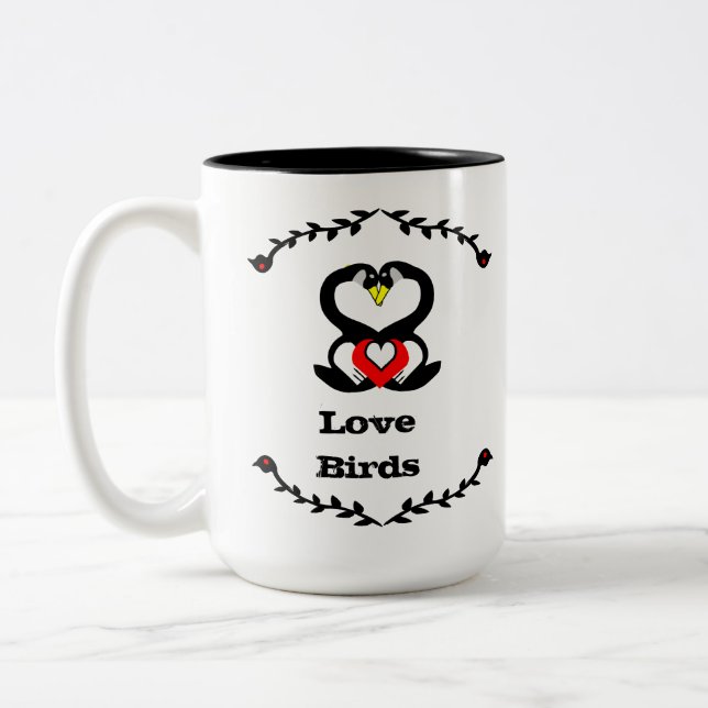 Tasse 2 Couleurs Famille d'oies Inséparables d'oies soyeux (Gauche)