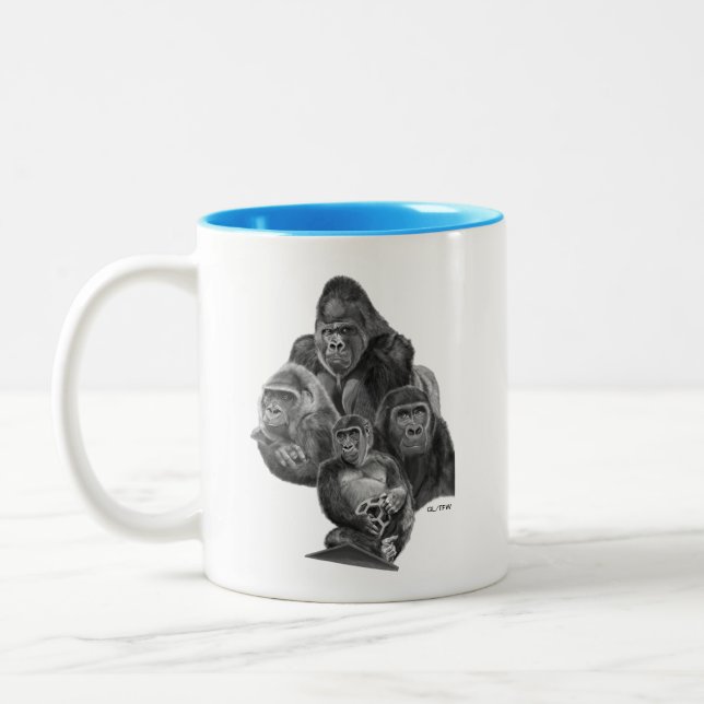 Tasse 2 Couleurs Famille Gorilla (Gauche)