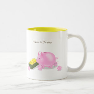 Tasse 2 Couleurs Famille Piggy Bank