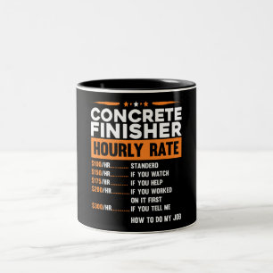 Tasse 2 Couleurs Fantaisie Finisseur Béton Taux horaire