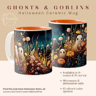 Tasse 2 Couleurs Fantômes et gobelins de l'Halloween Musique en cér