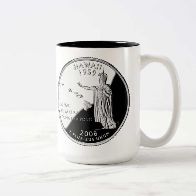 Tasse 2 Couleurs Faux Hawaii State Quarter (Droit)