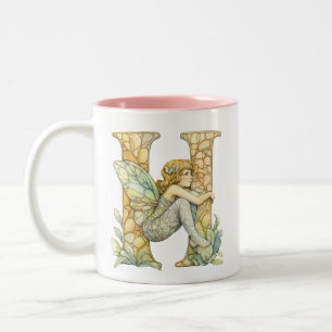 Tasse 2 Couleurs Fée Arc-en-Ciel Initial 'H' 