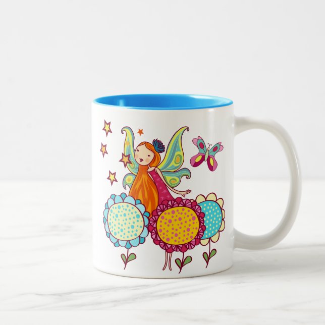 Tasse 2 Couleurs Fée De Jardin Avec Fleurs (Droit)