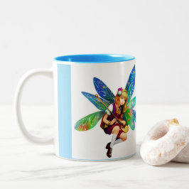 Tasse 2 Couleurs Fée Whimsical avec ailes Bleues