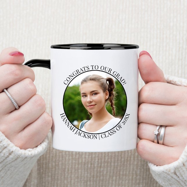 Tasse 2 Couleurs Félicitations à Notre Grad ! Photo - Classe 20xx (Créateur téléchargé)