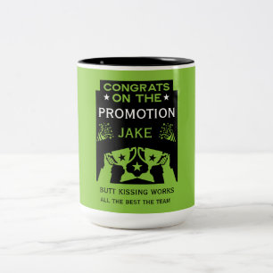Tasse 2 Couleurs Félicitations Vertes Pour La Promotion De L'Emploi