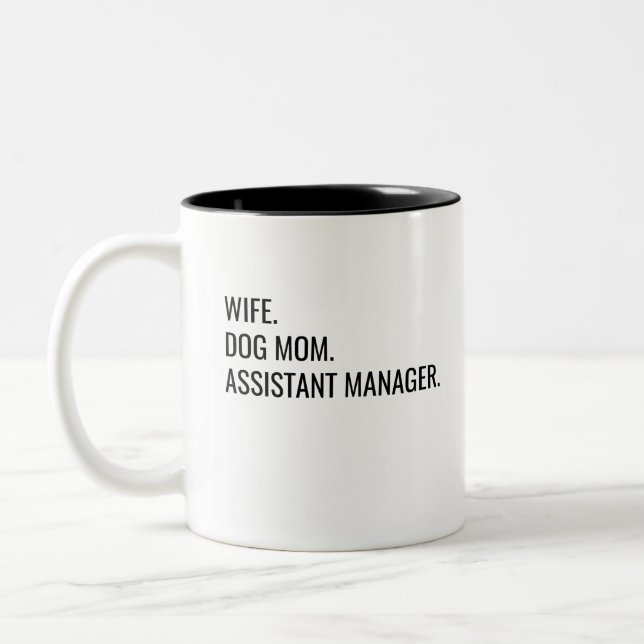 Tasse 2 Couleurs Femme Chien Maman Gestionnaire adjointe (Gauche)