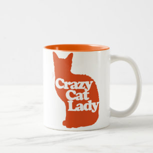Tasse 2 Couleurs Femme de chat folle