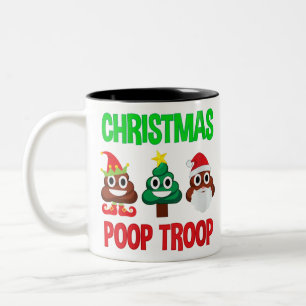 Tasse 2 Couleurs Femme de noël poop