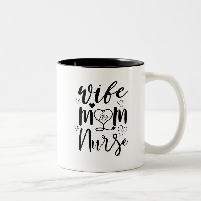 Tasse 2 Couleurs Femme, infirmière, stéthoscope (Droit)