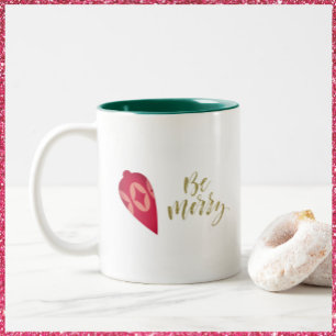 Tasse 2 Couleurs Festive Berry Color Ornament Be Joyeux