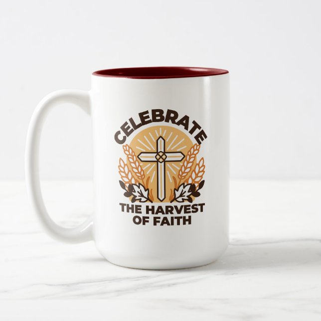 Tasse 2 Couleurs Fête de la récolte de la foi - Art inspirant (Gauche)