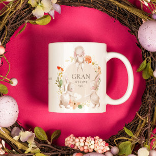 Tasse 2 Couleurs Fête des Mères Gran We Love You Bunny Rabbit Flora