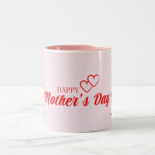 Tasse 2 Couleurs Fête des mères Ligne Art Coussin - Maman & Child L