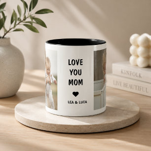 Tasse 2 Couleurs Fête des Mères personnalisée Je t'aime Maman