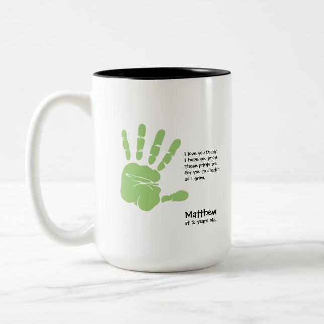 Tasse 2 Couleurs Fête des pères personnalisée en cadeau (Gauche)