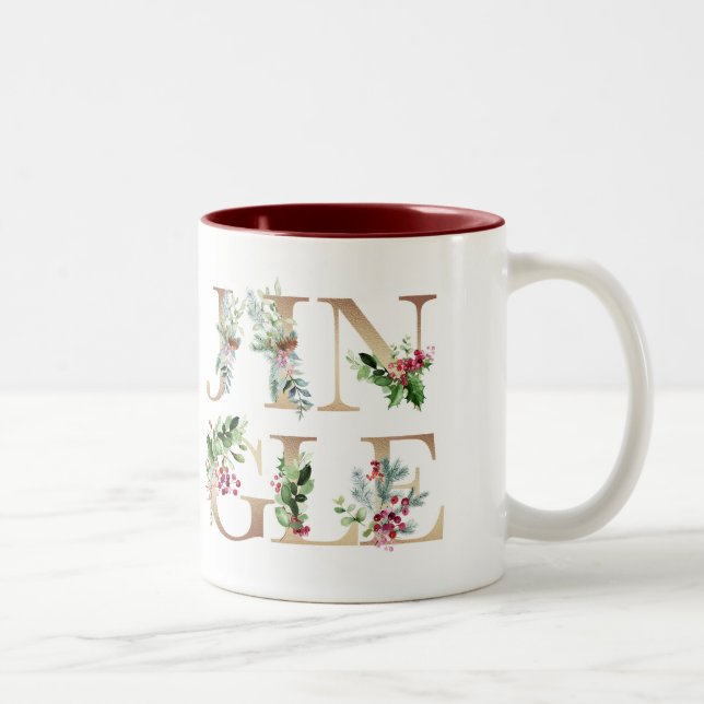 Tasse 2 Couleurs Fête hivernale de Noël de Jingle (Droit)