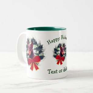 Tasse 2 Couleurs Fêtes de Noël Doberman Personnalisées