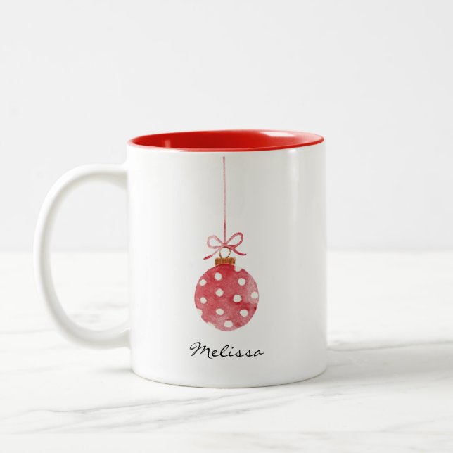 Tasse 2 Couleurs Fêtes de Noël personnalisées (Gauche)