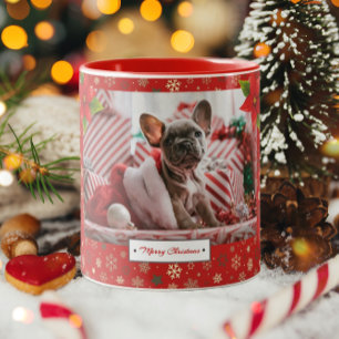 Tasse 2 Couleurs Fêtes de Noël personnalisées Photo