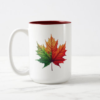 Tasse 2 Couleurs Feuille d'érable grande