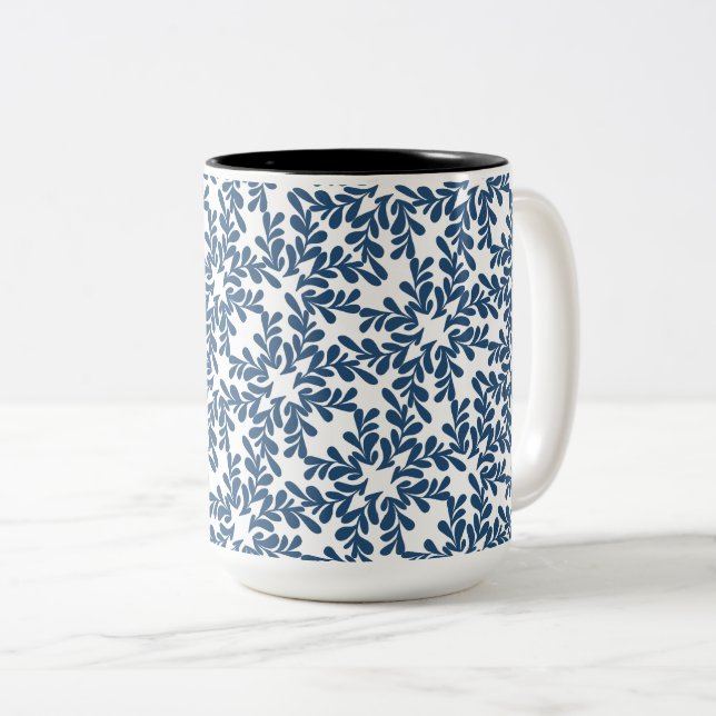 Tasse 2 Couleurs Feuille moderne chic (Devant droit)
