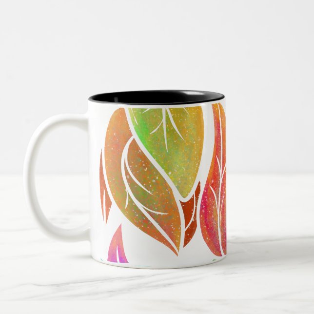 Tasse 2 Couleurs Feuilles d'automne motif (Gauche)