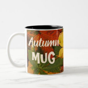 Tasse 2 Couleurs Feuilles d'automne vintage décoration florale