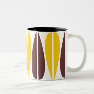 Tasse 2 Couleurs Feuilles rétro - Ambre et Brown foncé