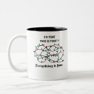 Tasse 2 Couleurs Feux de Noël Je vais bien Tout va bien