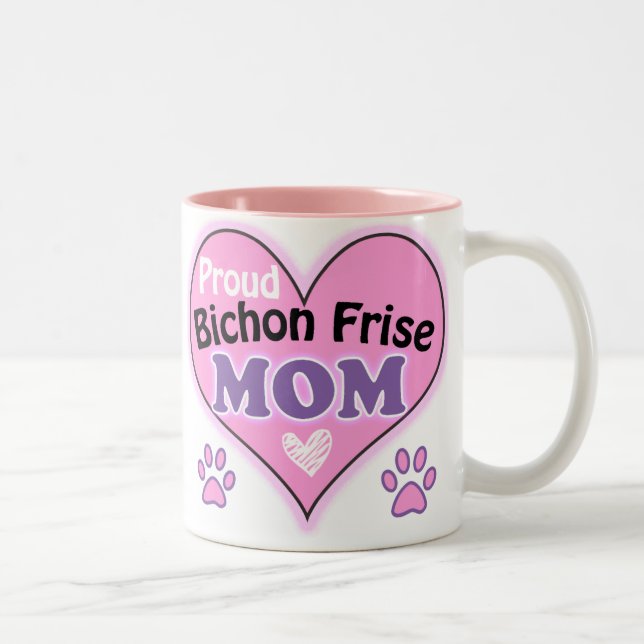 Tasse 2 Couleurs Fier Bichon Frise Maman (Droit)