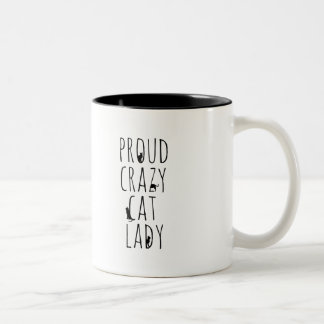 Tasse 2 Couleurs Fier Crazy Cat Lady