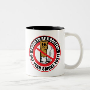 Tasse 2 Couleurs Fier d'être un renonceur 1 an