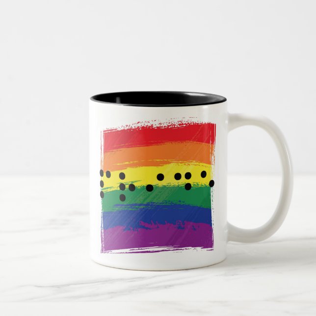 Tasse 2 Couleurs Fierté dans le braille (Droit)