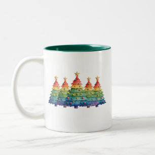 Tasse 2 Couleurs Fierté de Noël Arc-en-ciel LGBTQ Égalité des droit