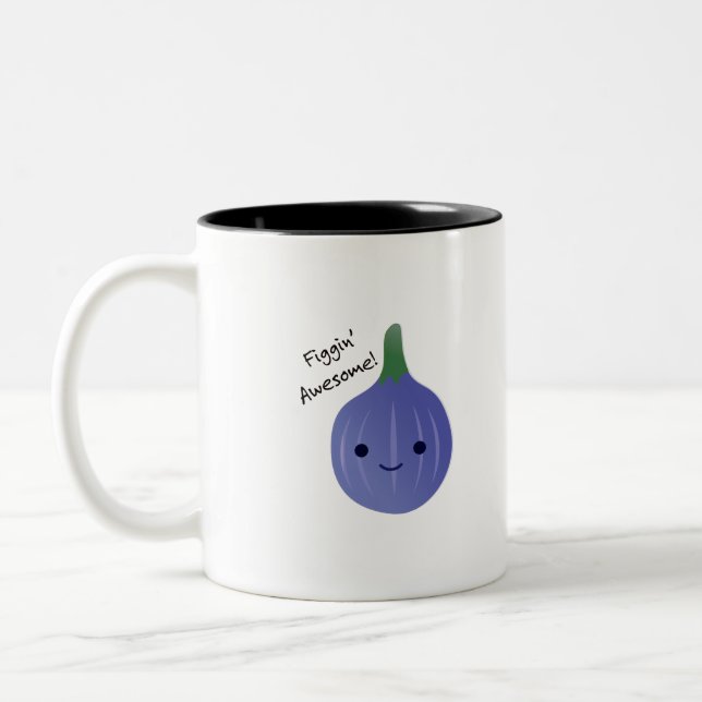 Tasse 2 Couleurs Figgin Awesome Cute Kawaii Fig (Gauche)