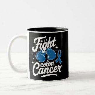 Tasse 2 Couleurs Fight Colon Cancer Blue Ribbon Colon Cancer