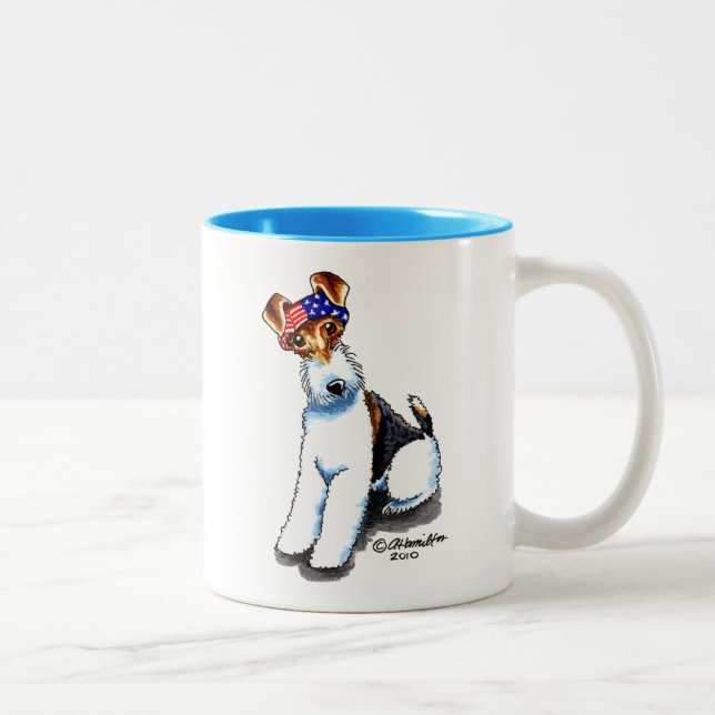 Tasse 2 Couleurs Fil Fox Terrier en Amérique (Droit)