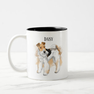Tasse 2 Couleurs Fil Renard Terrier Personnalisé Anniversaire