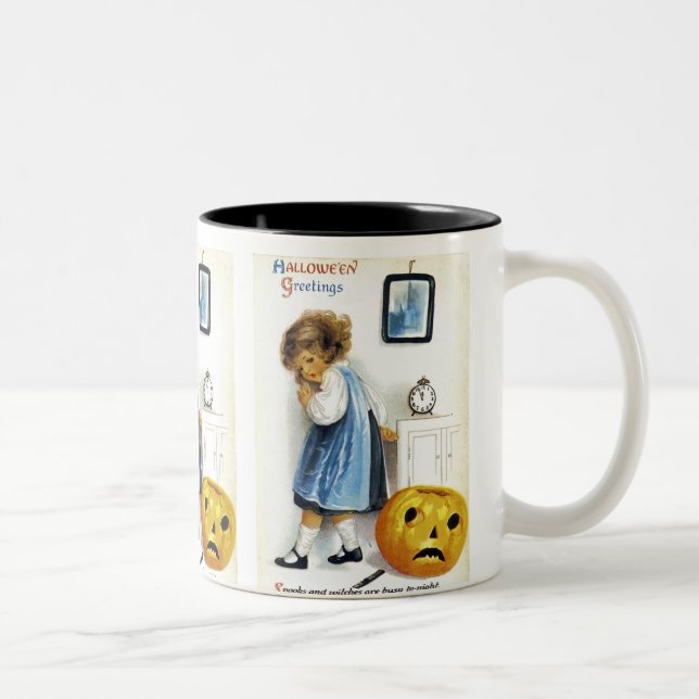Tasse 2 Couleurs Fille avec Jack o' Lantern (Droit)