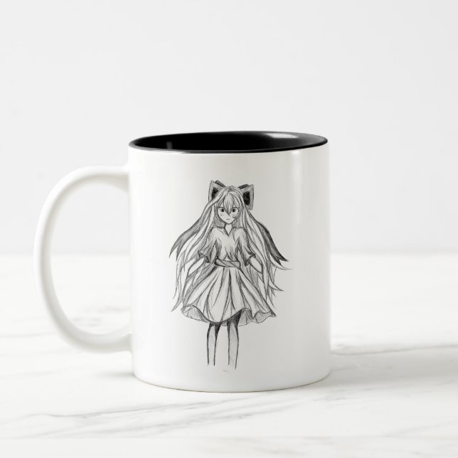Tasse 2 Couleurs Fille avec ruban (Gauche)