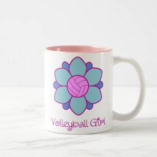 Tasse 2 Couleurs Fille bleue de volleyball