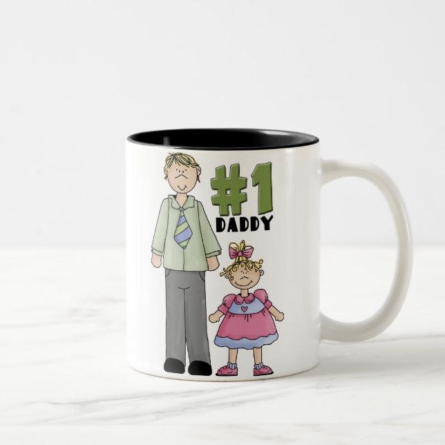 Tasse 2 Couleurs Fille blonde de papa du numéro un (Droit)